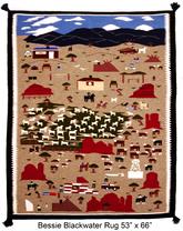 Large Navajo Pictorial Rug - Bessie Blackwate